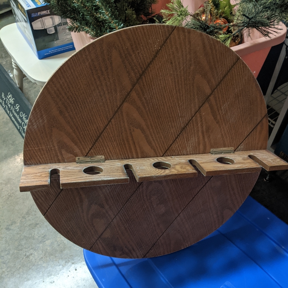 Wooden farmhouse wine holder